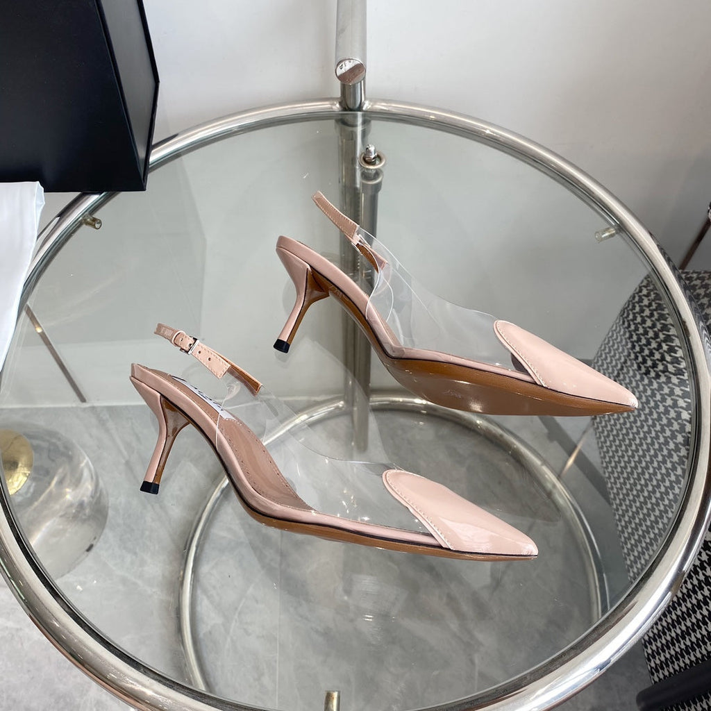 alaia slingbacks 60 optic pink heart lambskin