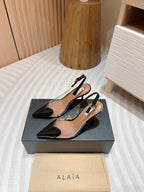 alaia slingbacks 95 optic black heart lambskin
