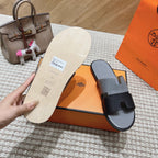 HM Izmir Sandals Gray Black Calfskin 294940