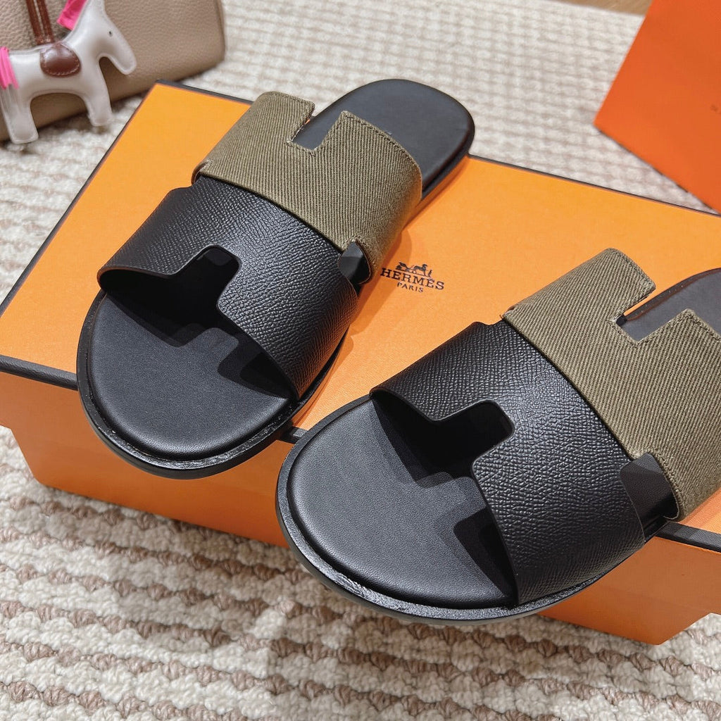 HM Izmir Sandals Black Etoupe Lambskin 294941