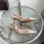 alaia slingbacks 60 fishnet pink heart lambskin