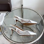 alaia slingbacks 60 fishnet white heart lambskin