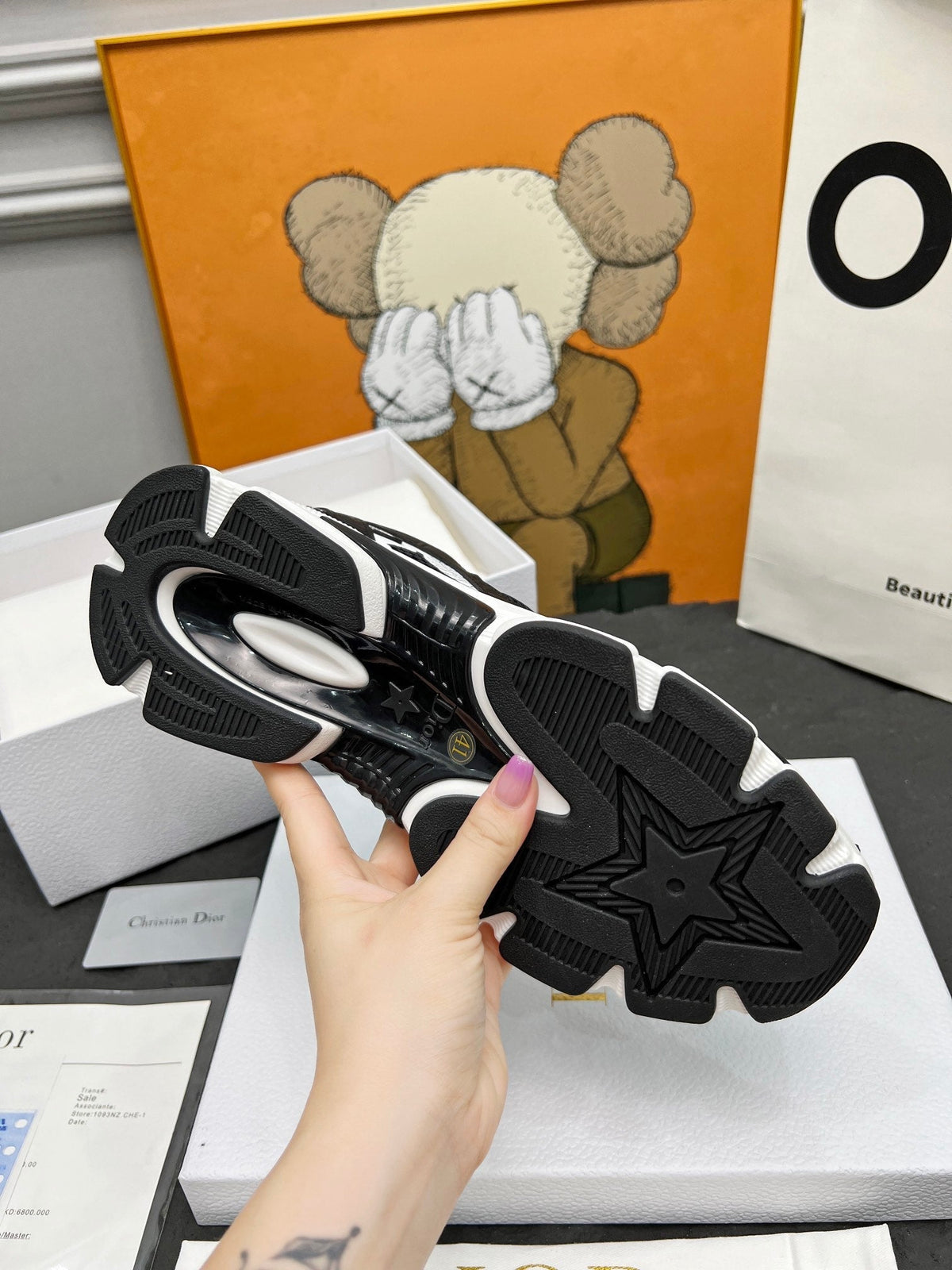 CD Chrono Sneaker Black Wool Lining Mesh Fabric And Calfskin