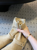 Loewe knight boots beige suede cowhide 478449