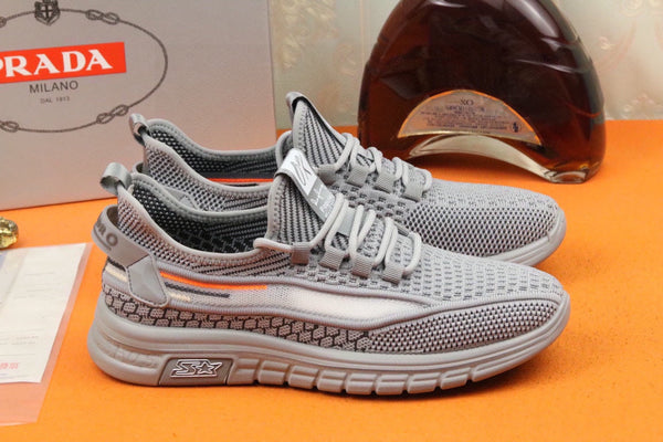 PRA SNEAKER IN GREY BREATHABLE FLYKNIT STRETCH FABRIC
