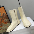 The Row Canal Boots Cream Cowhide 455038