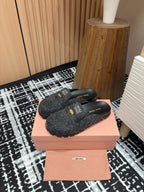 Miu slippers Black   Wool