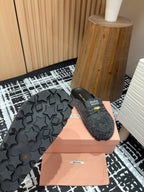 Miu slippers Black   Wool