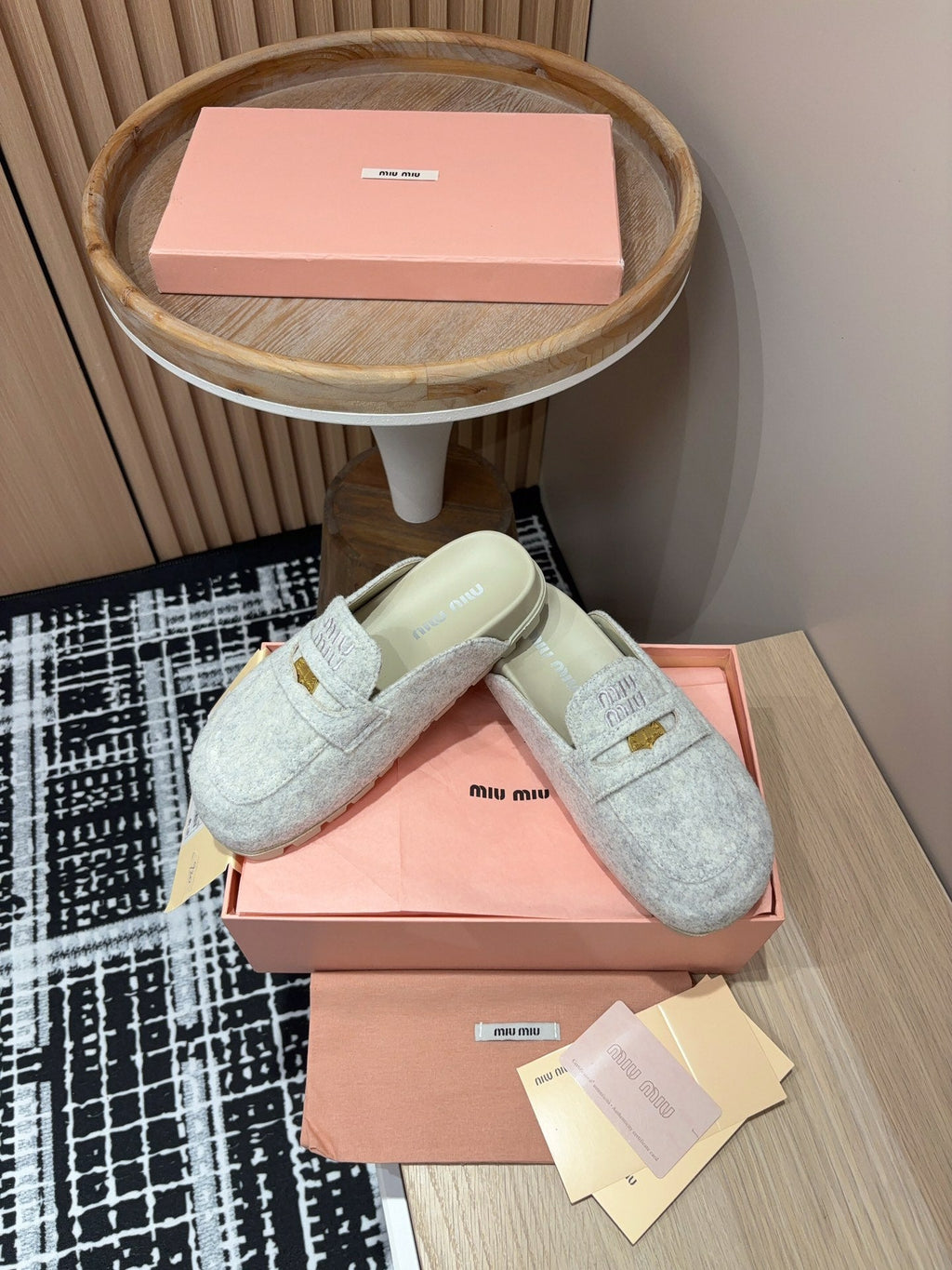 Miu slippers Grey   Wool