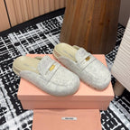 Miu slippers Grey   Wool