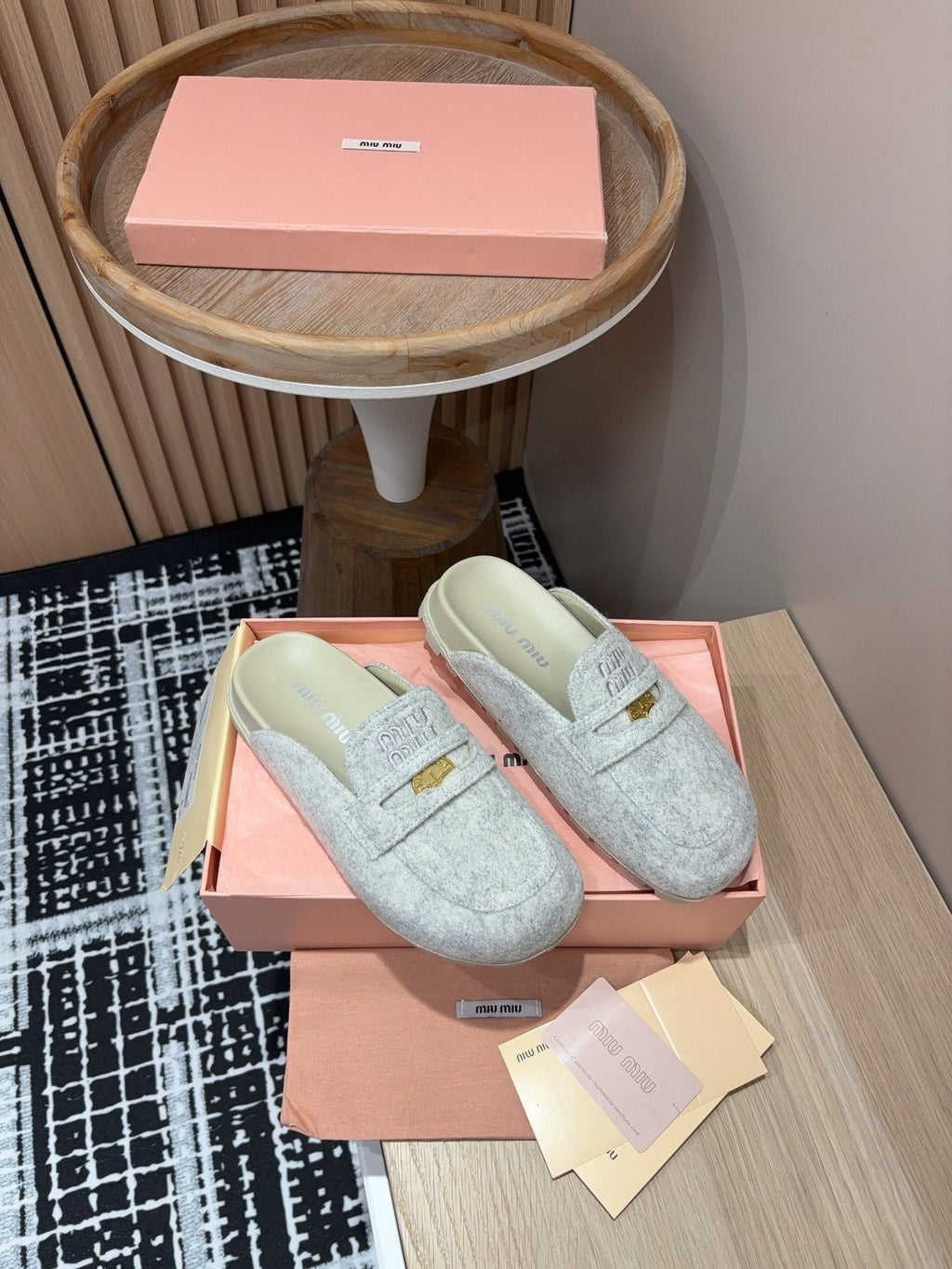 Miu slippers Grey   Wool