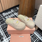 Miu slippers Pastel Pink Wool