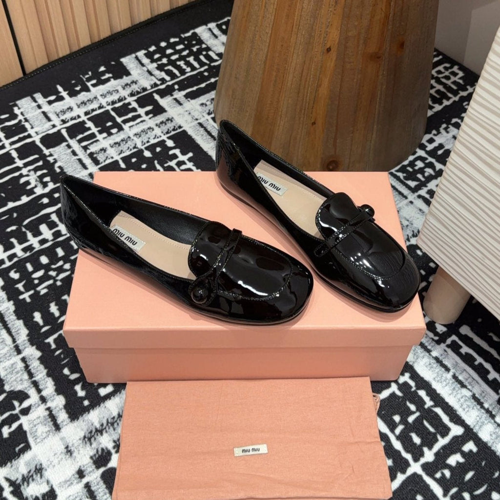 Miu Loafers Black Cowhide