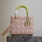 Lady Bag 17cm Pink Pale Green Lambskin