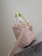 Lady Bag 17cm Pink Pale Green Lambskin