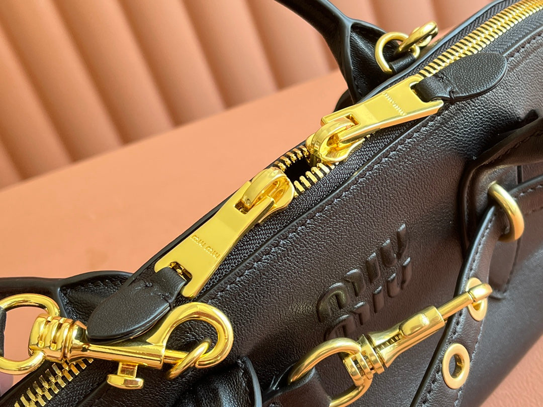 Briarwood Aventure Nappa Leather Top-handle Bag 33cm Black 231059