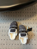 Pra Slippers Muted Gray Suede & Shearling 478564