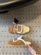 Pra Slippers Brown Suede & Shearling 478567