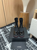 CC Ankle Boots 50mm Black Wool And Cowhide
