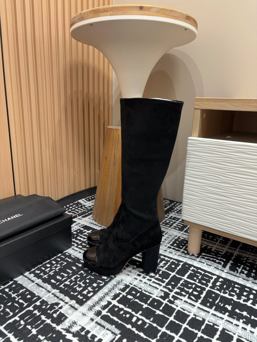 CC High Boots 90mm Black Suede