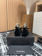 CC Mary Jane Black Bow Tie Velvet And Lambskin