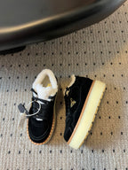 Prada 25s Mid-Top Sneaker Black Suede And Wool 538435