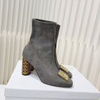 Miss Dior Ankle Boots 80mm Grey Suede 111378