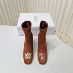 Miss Dior Ankle Boots 80mm Orange Brown Suede 111380