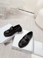 CD Boy Platform Loafer In Black Tweed Fabric 988792