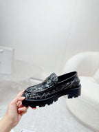 CD Boy Platform Loafer In Black Tweed Fabric 988792