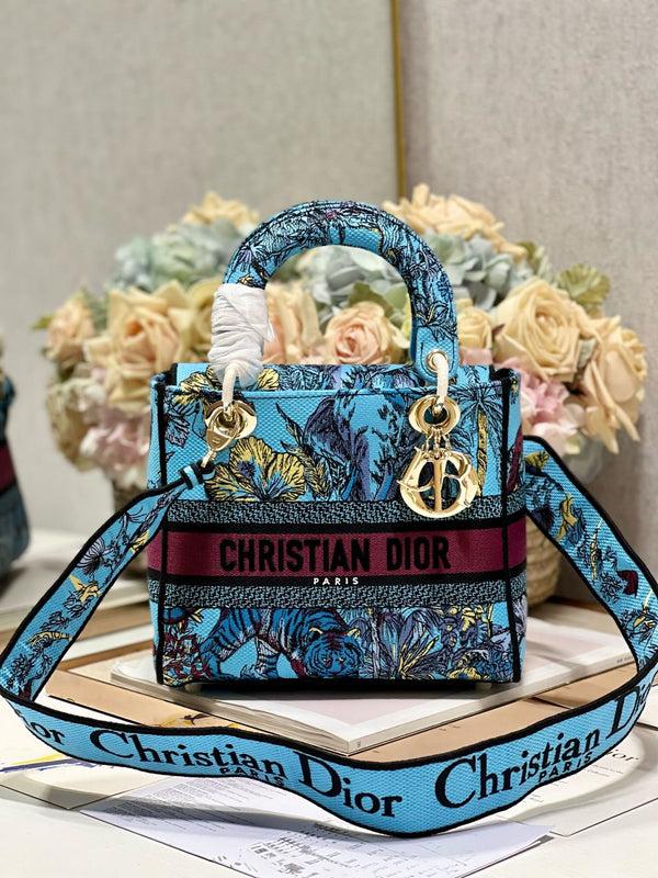 CD Elephant Blue 24 Lady Dior Bag Canvas 336679