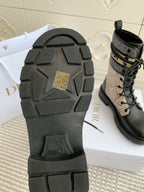 CD D-Major Ankle Boot In Dark Beige Mix Black Canvas And Cowhide 105071