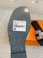HM Oran Rhinestone Sandals Nude Suede Goatskin 291393