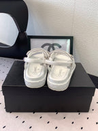 CC Sandals In White Lambskin 147003
