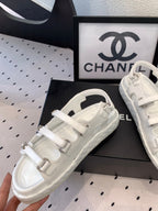 CC Sandals In White Lambskin 147003