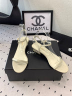 CC Sandal In White Lambskin 147089