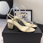 CC Sandal In White Lambskin 147093
