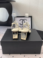 CC Sandal In White Lambskin 147093