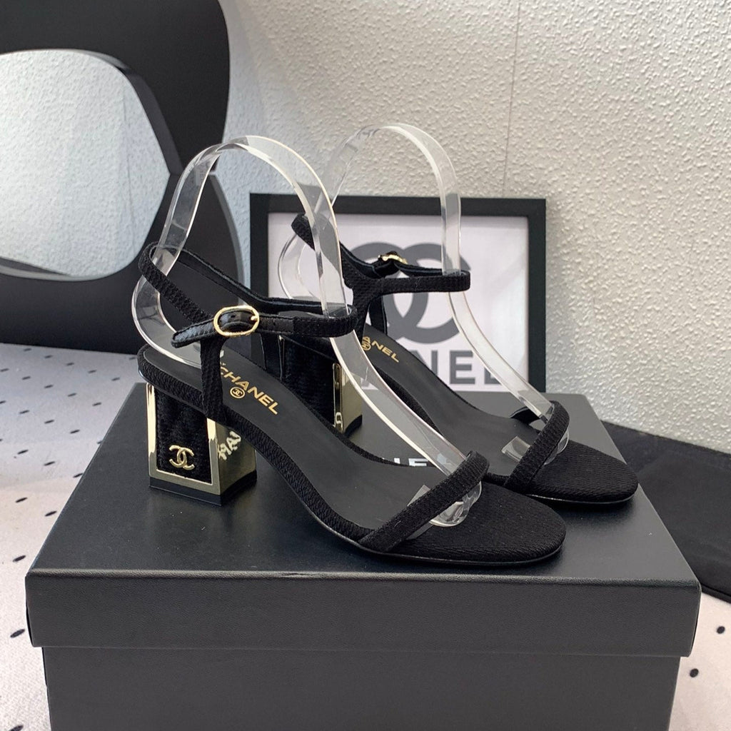 CC Sandal In Black Canvas Fabric 147096