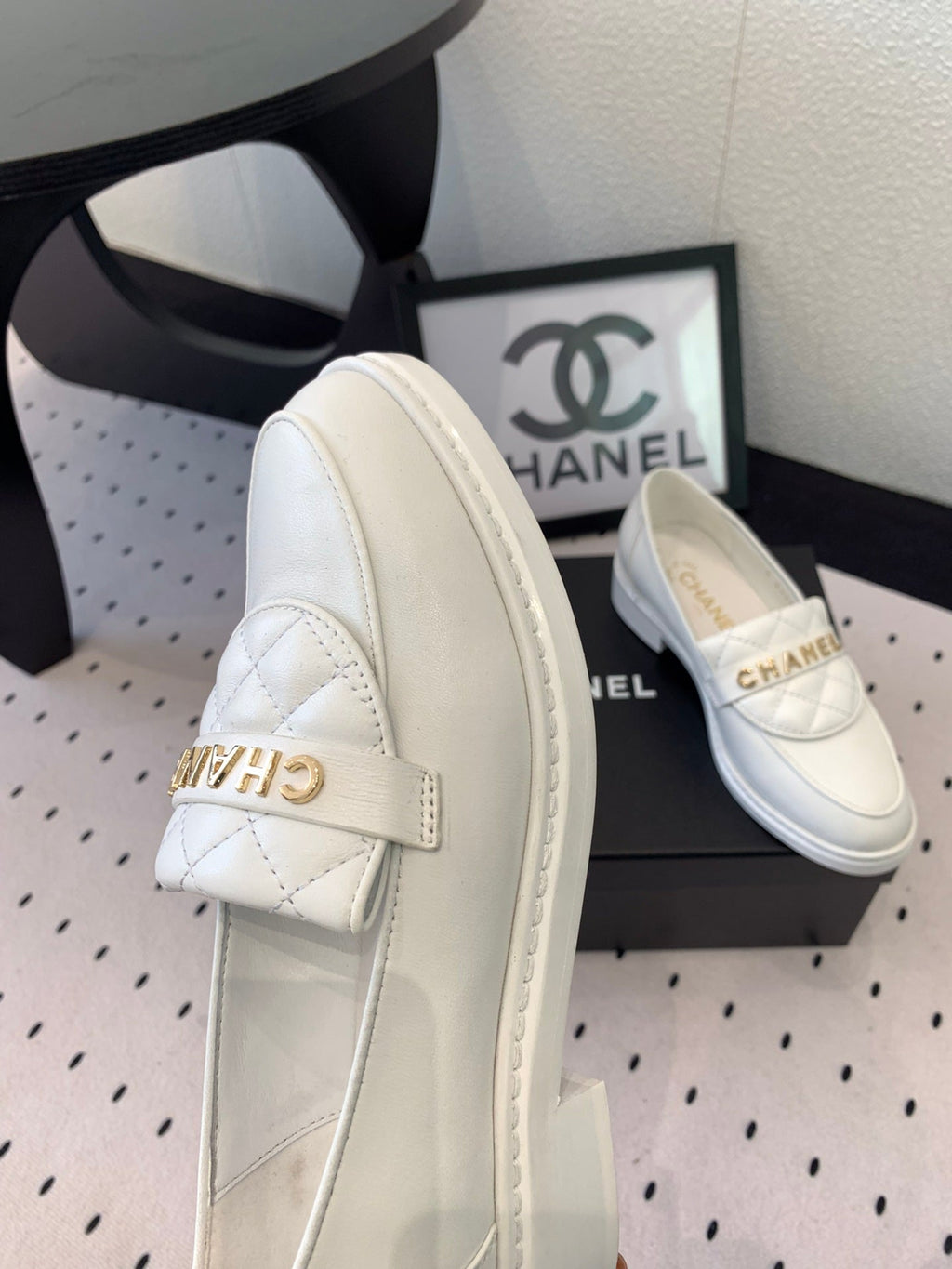 CC Moccasins In White Cowhide 147018