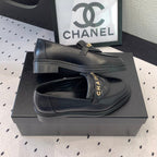 CC Moccasins In Black Cowhide 147019
