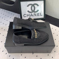 CC Moccasins In Black Denim Fabric 147020