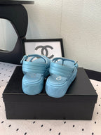 CC Thong Sandals In Could Blue Lambskin 147039