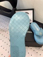 CC Thong Slippers In Could Blue Lambskin 147048