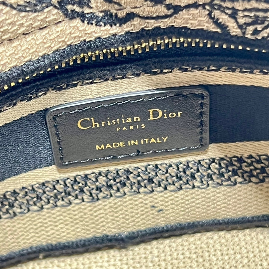CD Elephant Apricot 17 Lady Dior Bag Canvas 336749