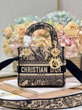 CD Elephant Apricot 17 Lady Dior Bag Canvas 336749