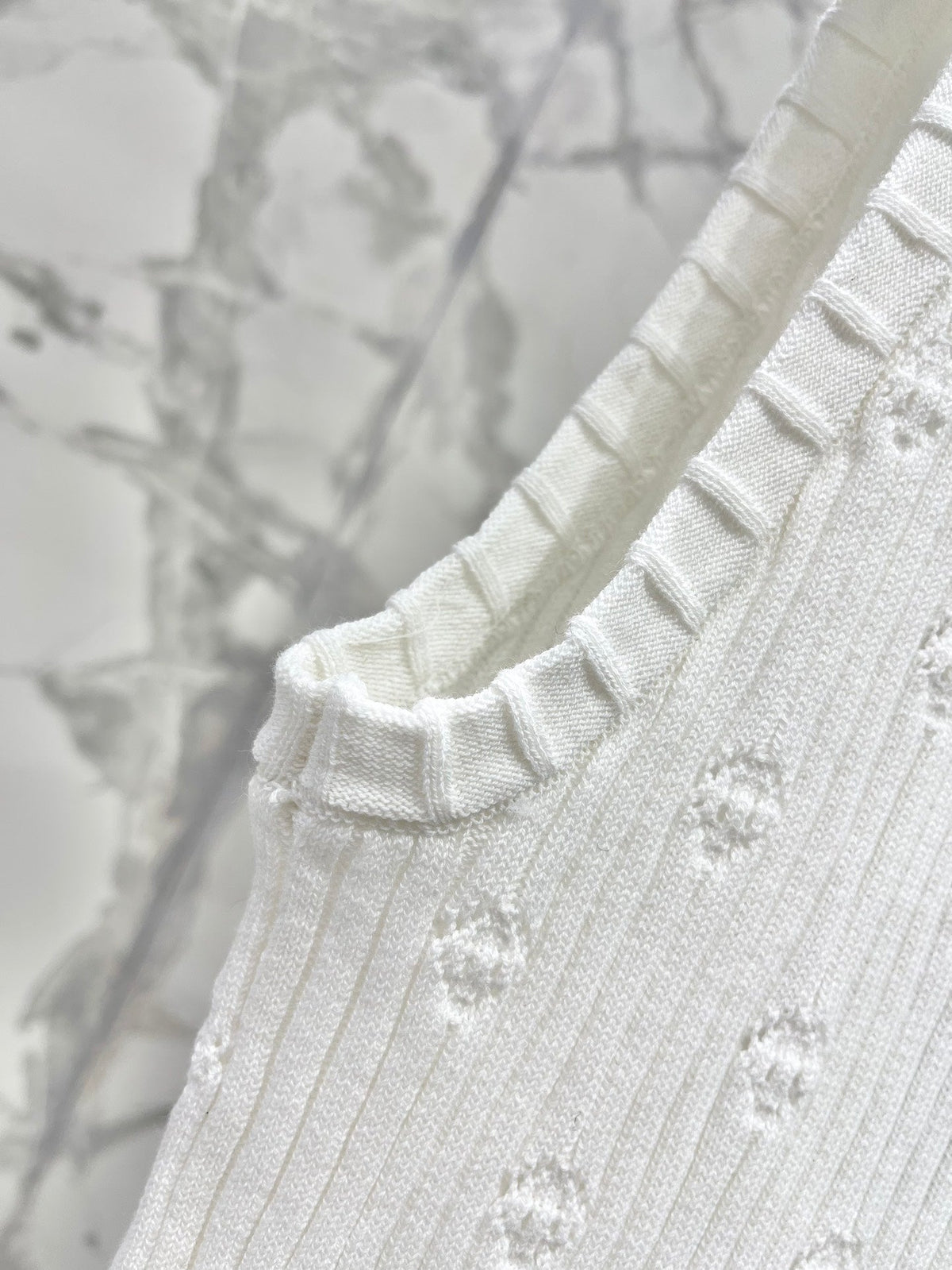 CC White Knitted Fabric Vest