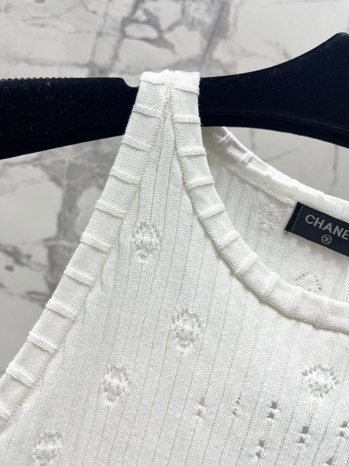 CC White Knitted Fabric Vest