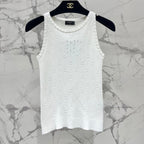 CC White Knitted Fabric Vest