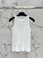 CC White Knitted Fabric Vest